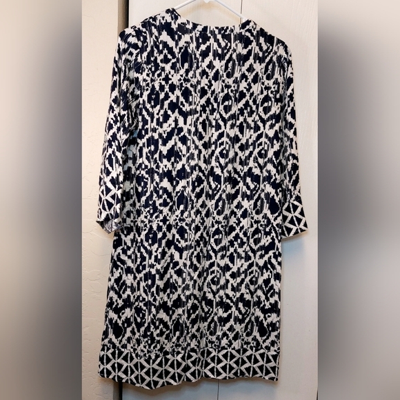 Soft Surroundings NWT Raven Dress Size Small Navy White Sheath Elegant Chic Boho - Picture 9 of 10